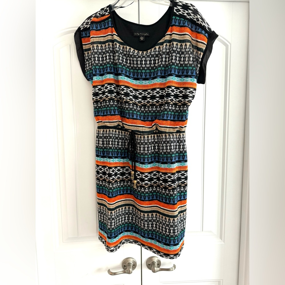 City triangles multi colored Aztec pattern dress.